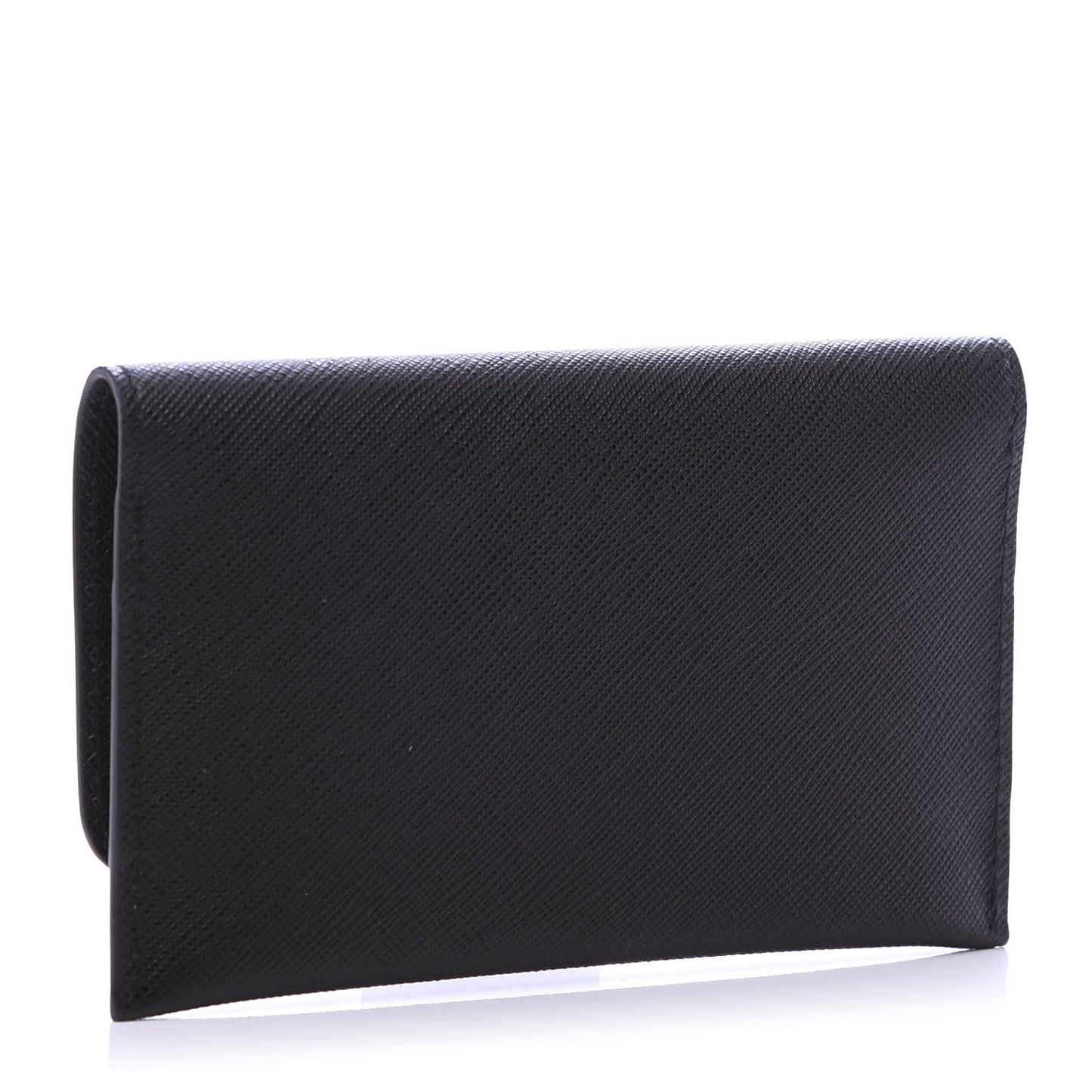 Saffiano Metal Flap Wallet Black