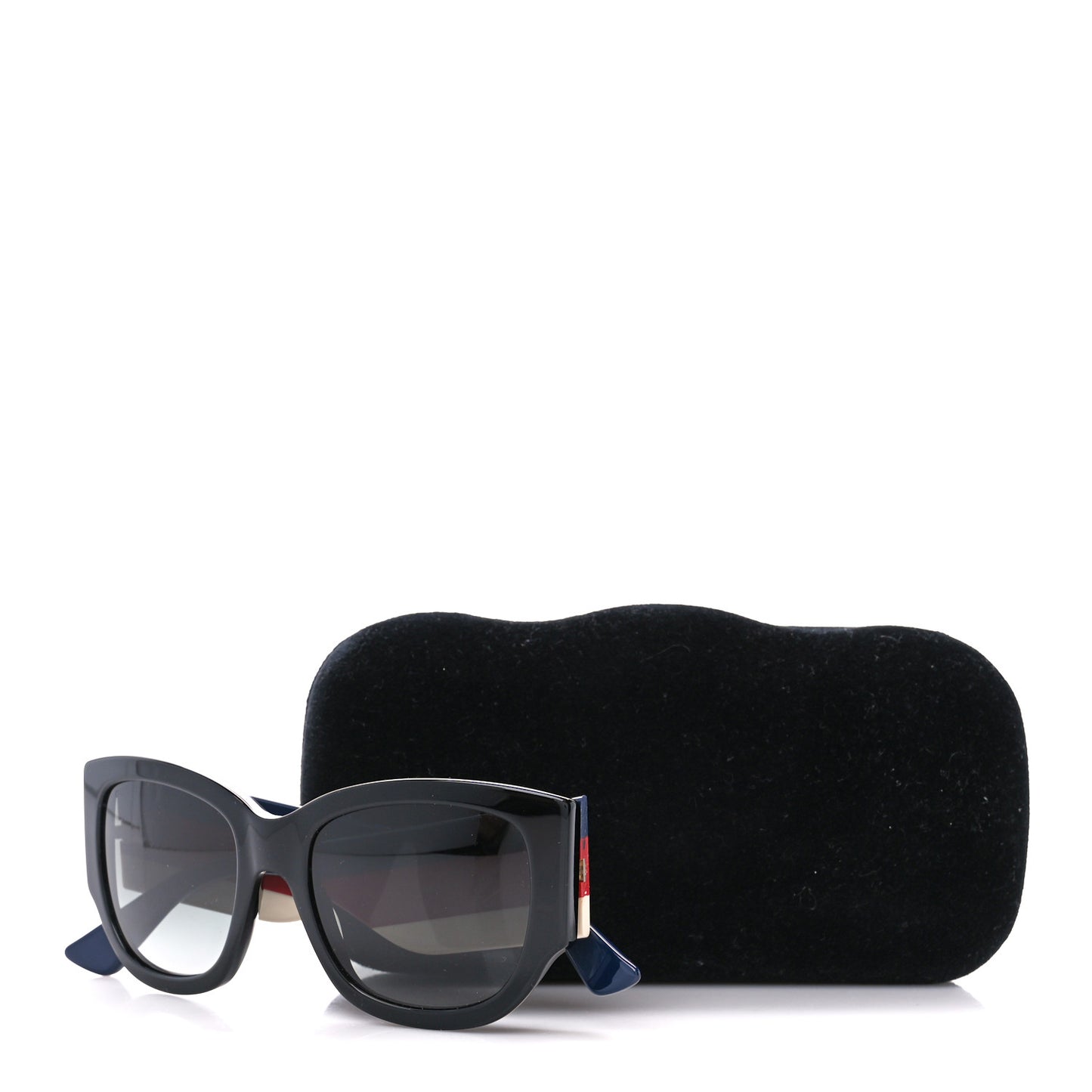Acetate Web Oversized Frame Rectangle Sunglasses GG0276S Black Multicolor