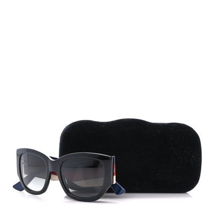 Gucci Acetate Web Oversized Frame Rectangle Sunglasses GG0276S Black Multicolor 9 of 9