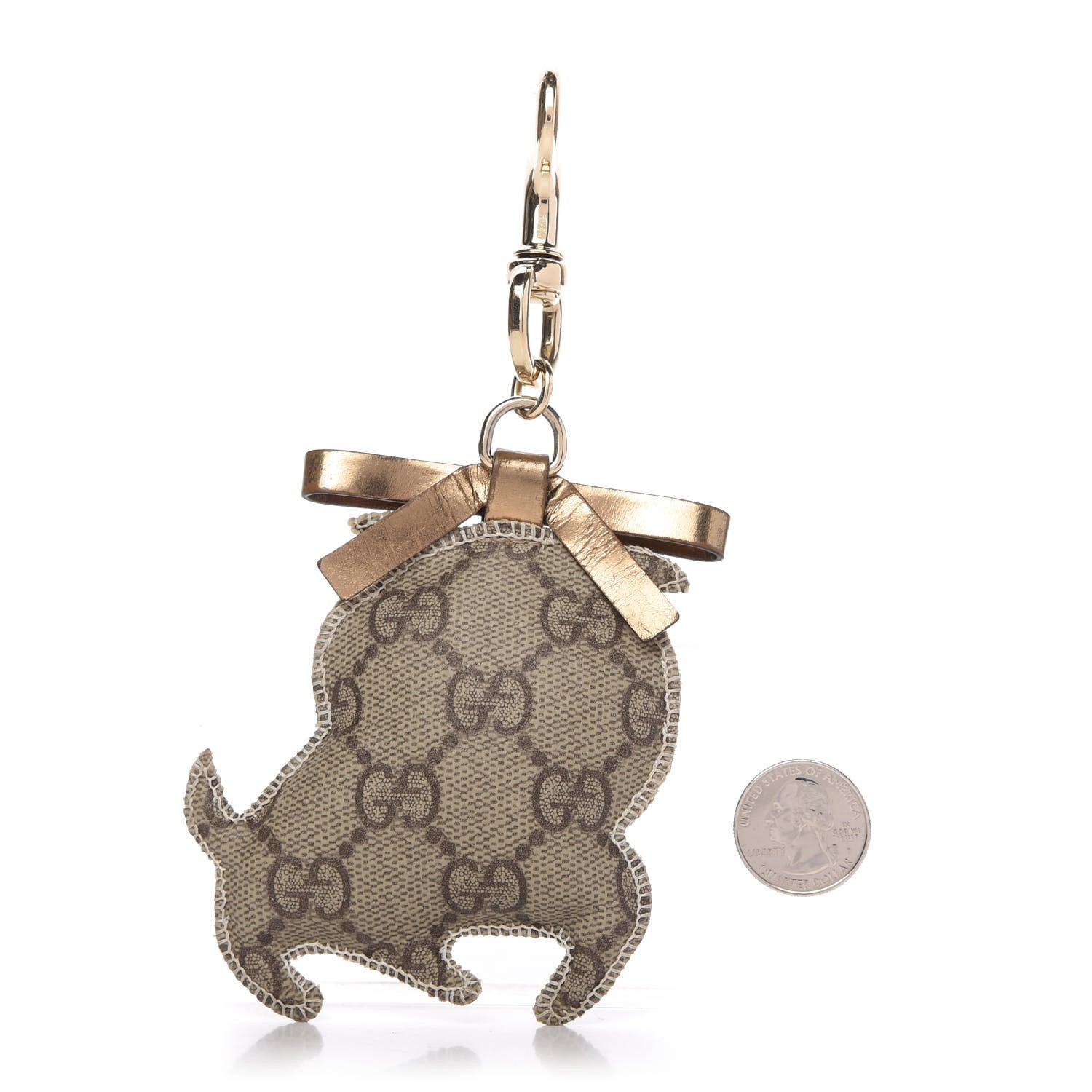 Gucci GG Supreme Monogram Bull Dog Key Charm 2 of 4