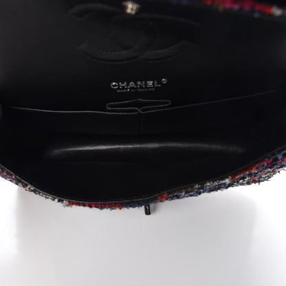 Chanel Tweed Sequin Chevron Quilted Medium Double Flap Multicolor 6 of 9