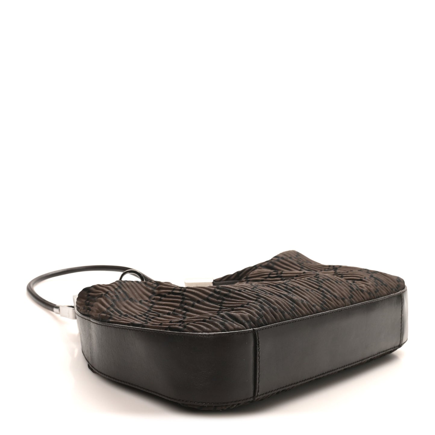 Nylon Pleated Monogram GG Clasp Hobo Brown