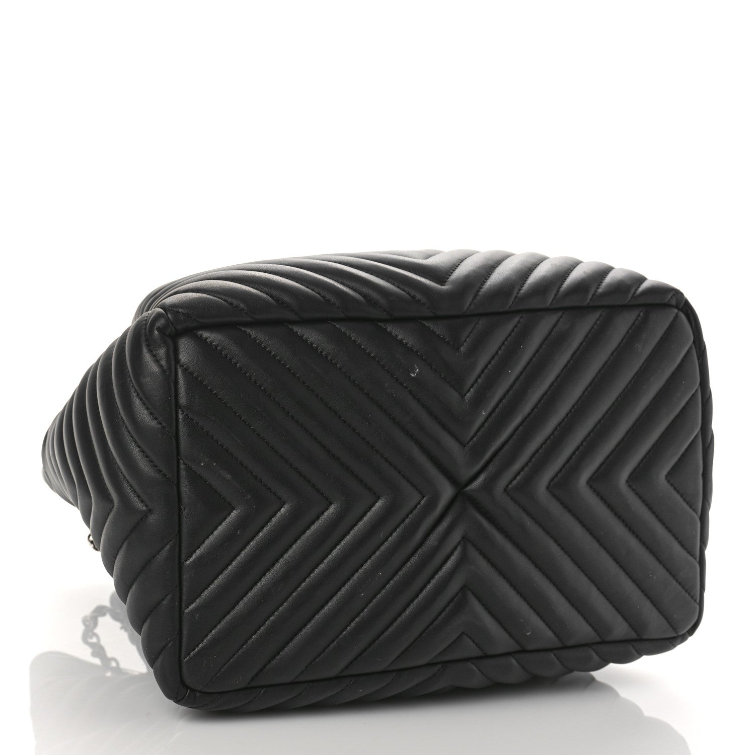 Chanel Lambskin Chevron Large Urban Spirit Drawstring Bag Black 4 of 11
