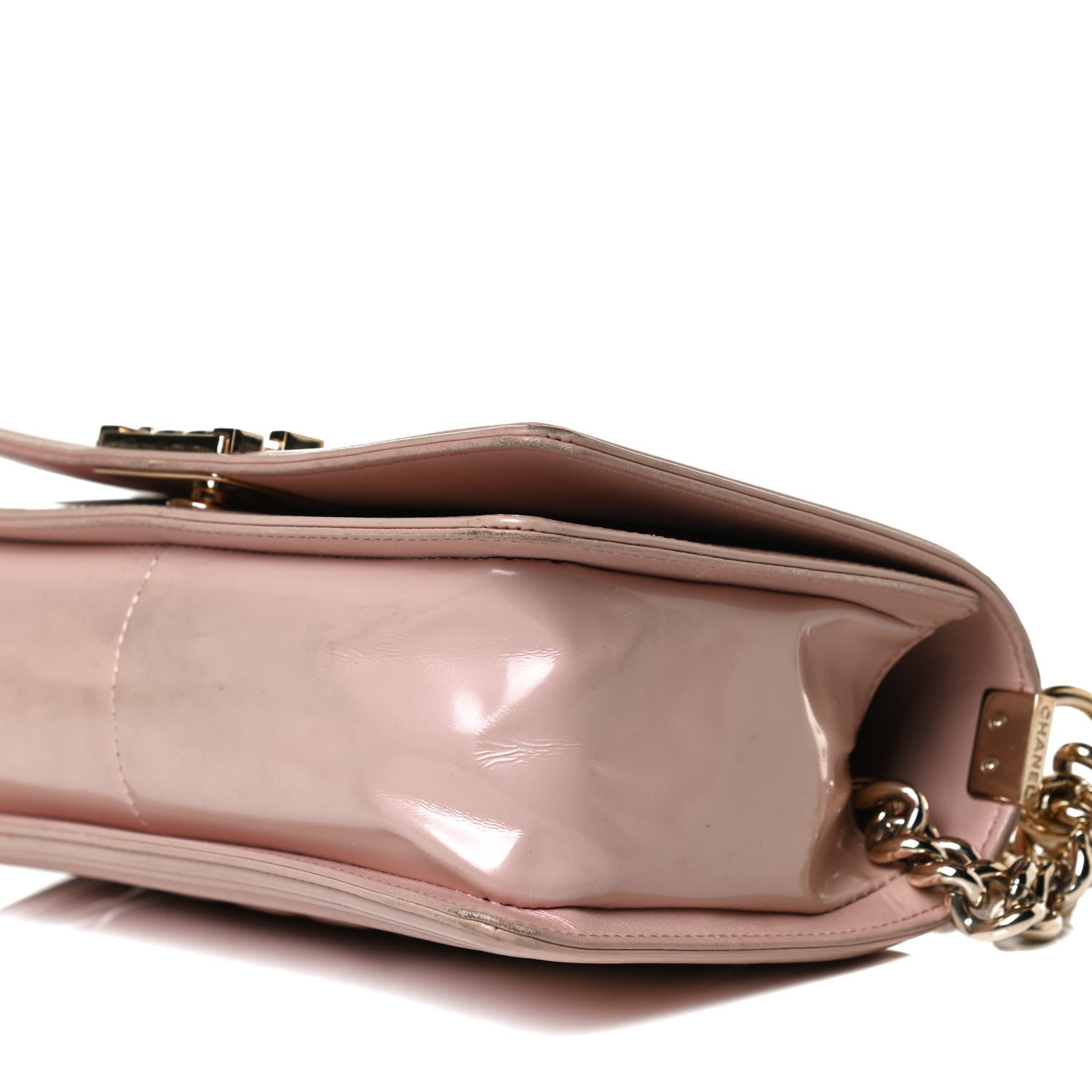 Chanel Patent Calfskin Quilted Medium Boy Flap Light Pink 9 of 18