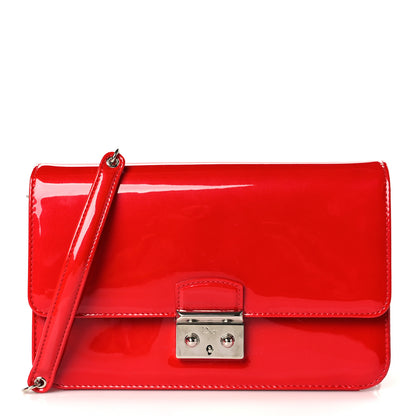 Christian Dior Metallic Box Patent Calfskin Miss Dior Promenade Pouch Red 1 of 10
