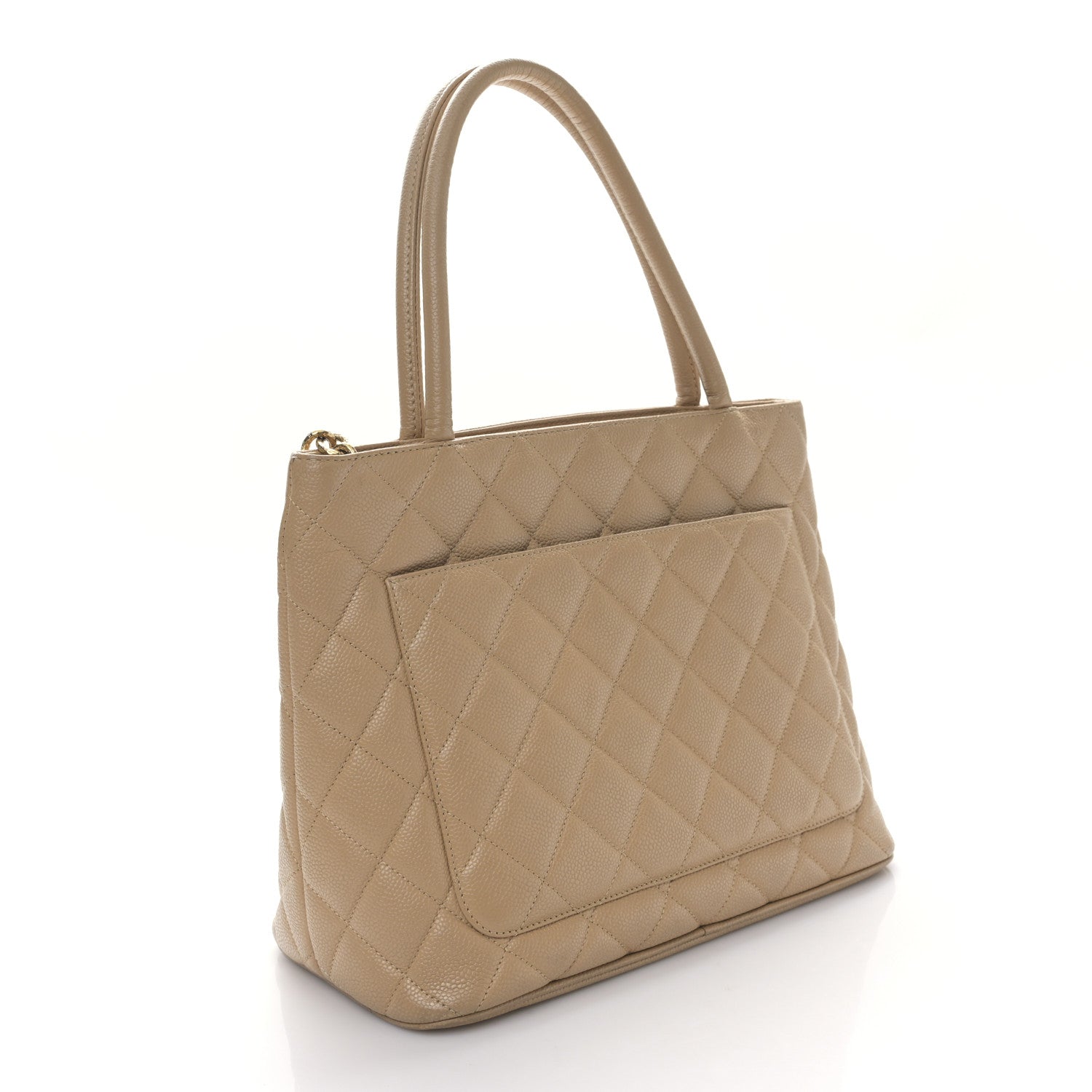 Chanel Caviar Quilted Medallion Tote Beige 3 of 9