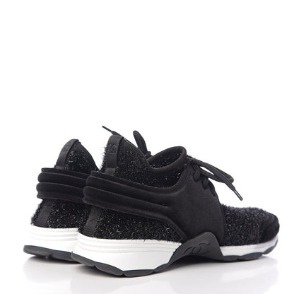 Chanel Stretched Fabric Velvet CC Womens Sneakers 40 Black 4 of 9
