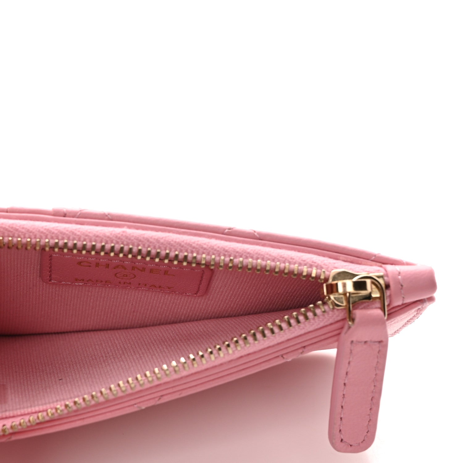 Chanel Lambskin Quilted Flap Zip Card Holder Pink 5 of 8
