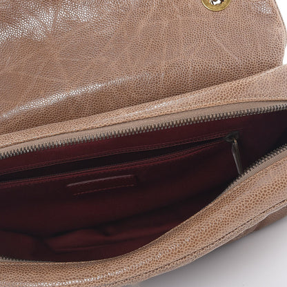 Chanel Crumpled Caviar Quilted Large Shiva Flap Brown 5 of 9