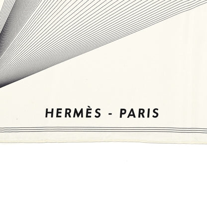 Hermes Silk Hiver H En Fil Scarf 140 White Anthracite 4 of 5