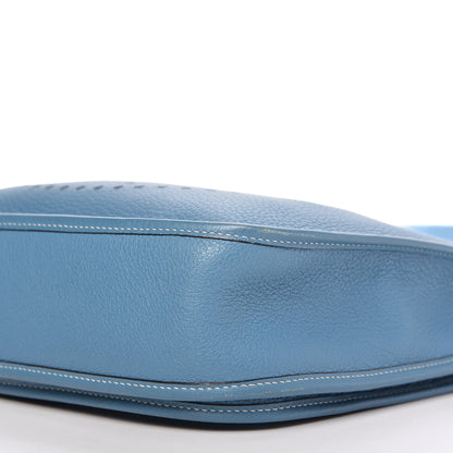 Hermes Taurillon Clemence Evelyne II PM Blue Jean 7 of 9