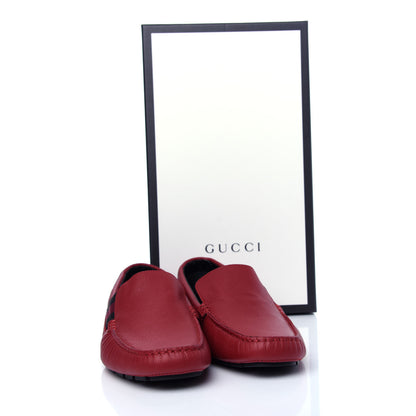 Gucci Calfskin Web Mens Driver Loafers 9 Red 11 of 11