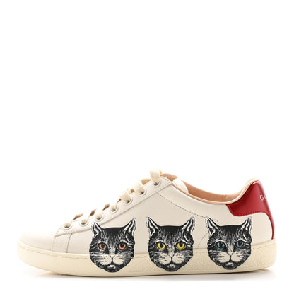 Gucci Calfskin Mystic Cat Print Womens Ace Sneakers 36 White 1 of 13