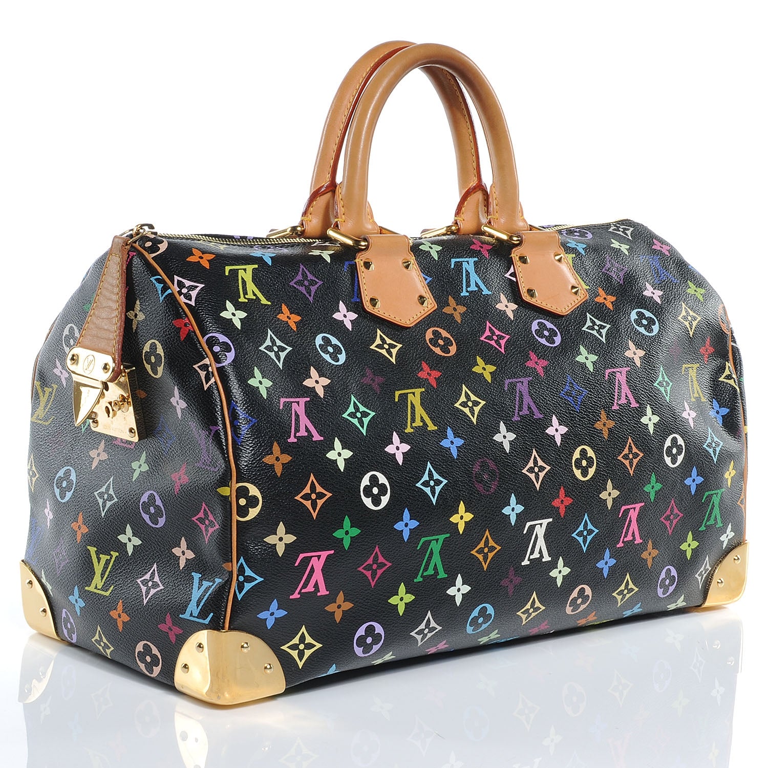 Louis Vuitton Monogram Multicolor Speedy 40 Black 3 of 7