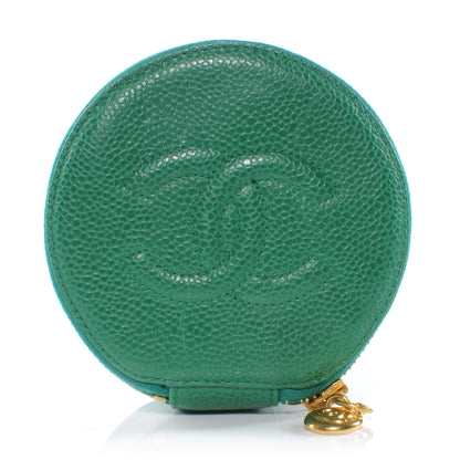 Chanel Small CC Caviar Jewelry Travel Case Green 1 of 4