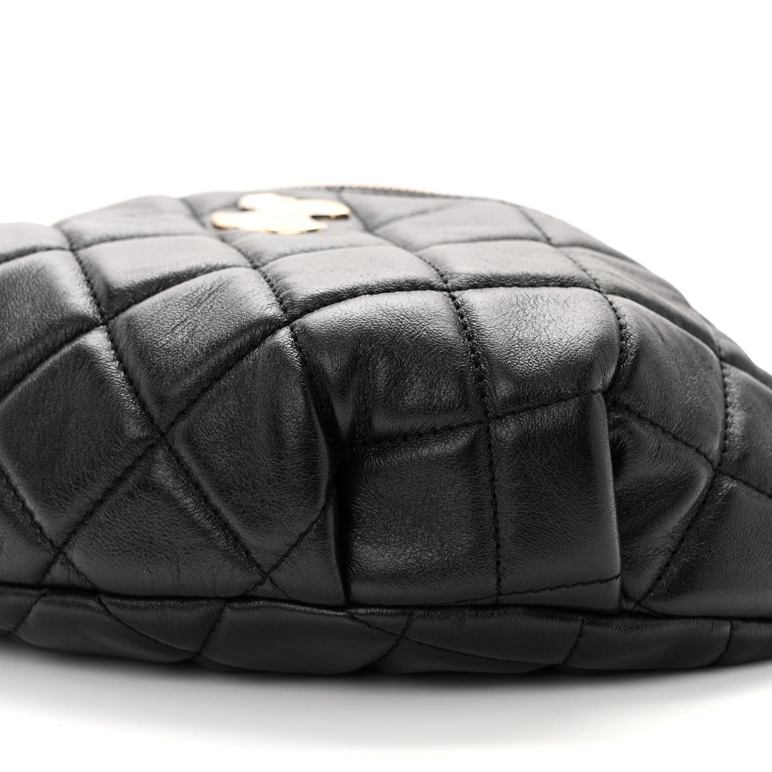 Chanel Lambskin Quilted Waist Bag Fanny Pack Black 10 of 11