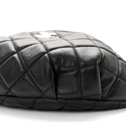 Chanel Lambskin Quilted Waist Bag Fanny Pack Black 10 of 11