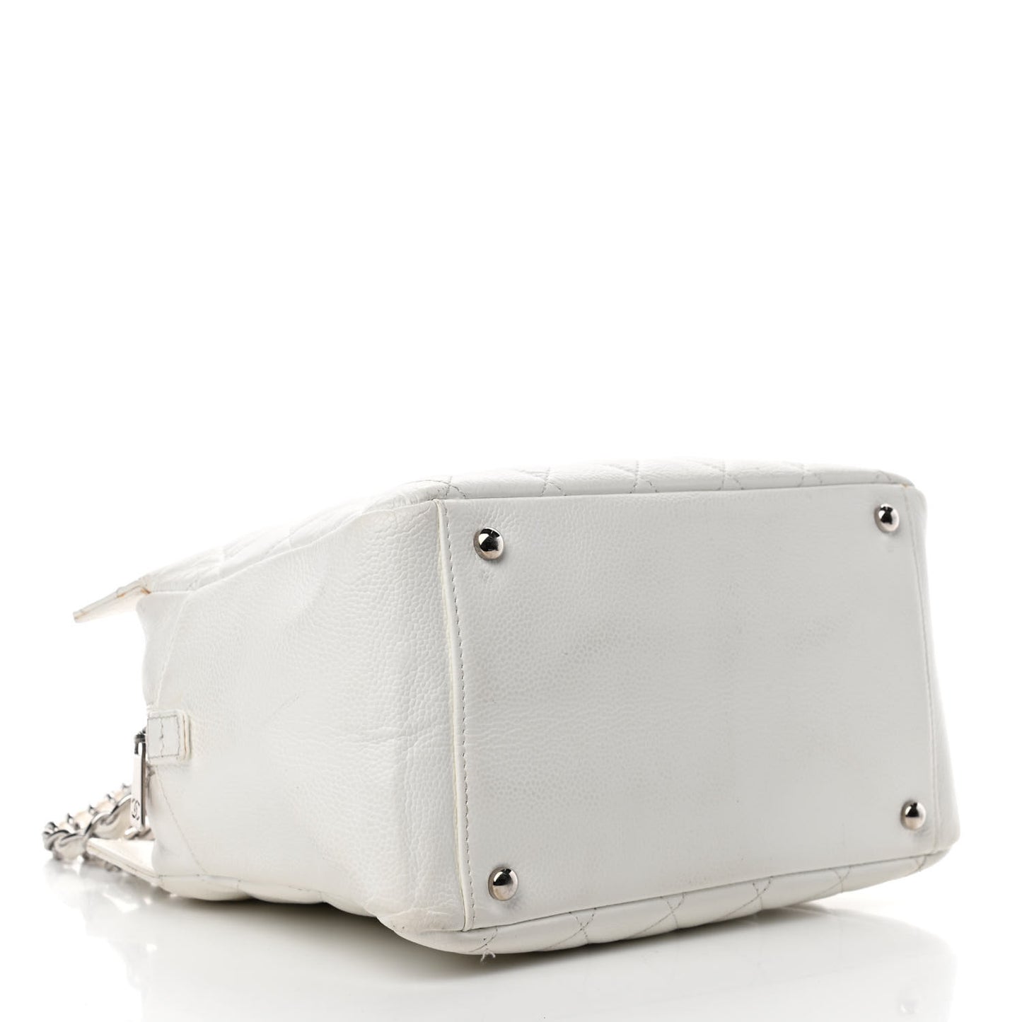 Caviar Quilted Petit Timeless Tote PTT White