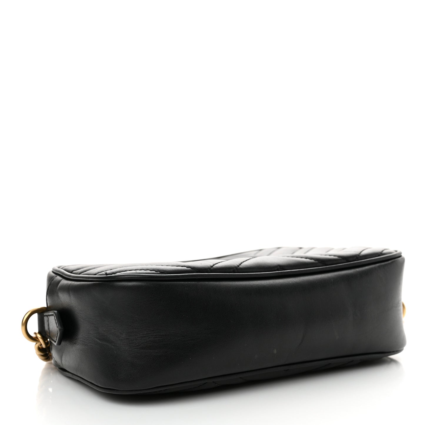 Calfskin Matelasse Small GG Marmont Chain Shoulder Bag Black