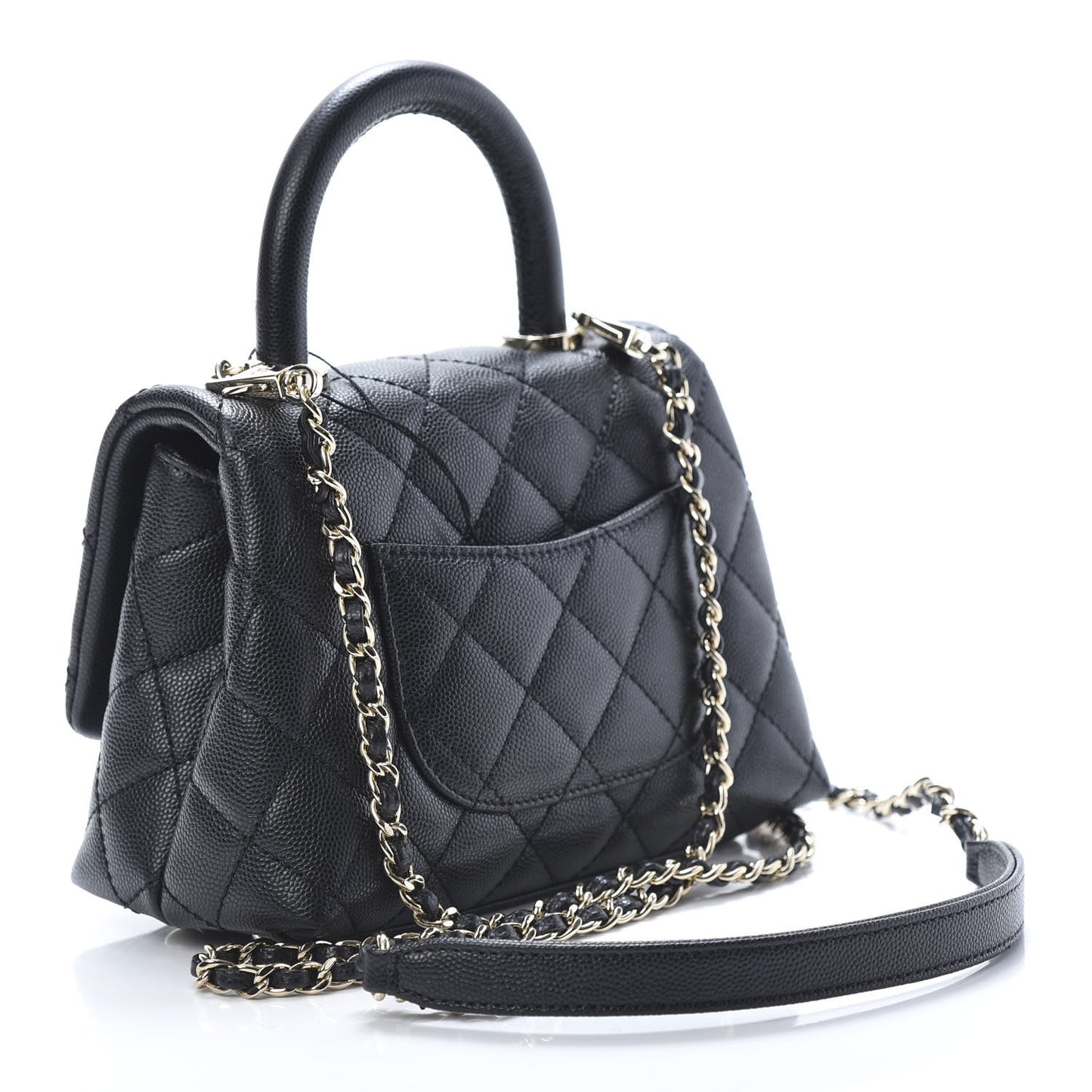 Caviar Quilted Extra Mini Coco Handle Flap Black