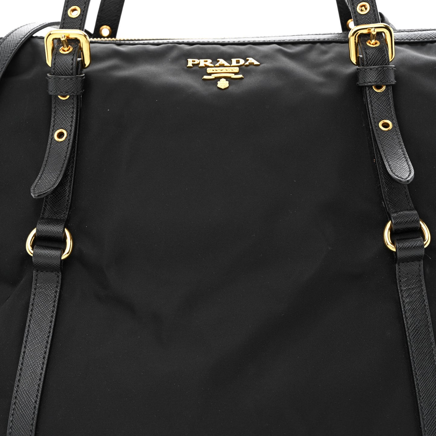 Tessuto Nylon Saffiano Tote Black