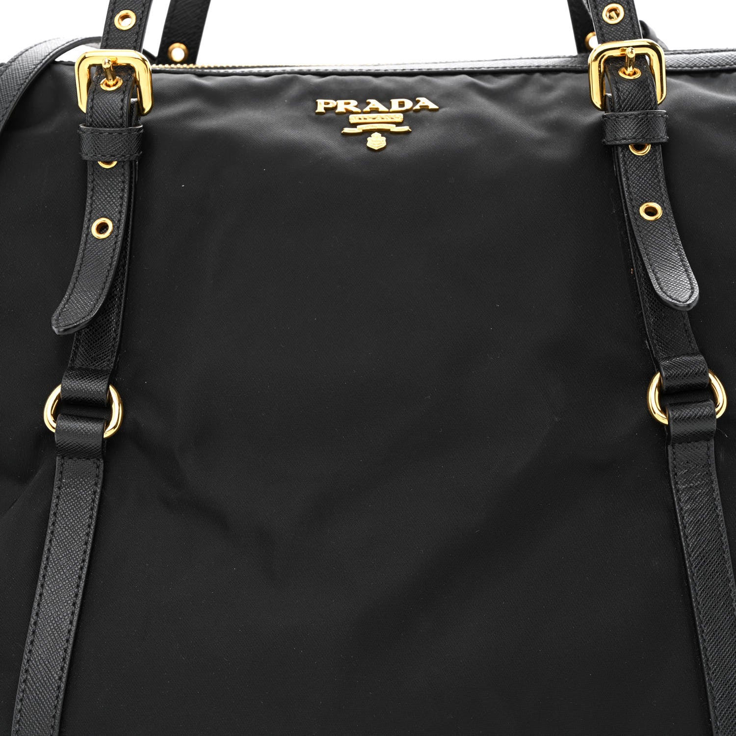 Prada Tessuto Nylon Saffiano Tote Black 9 of 12