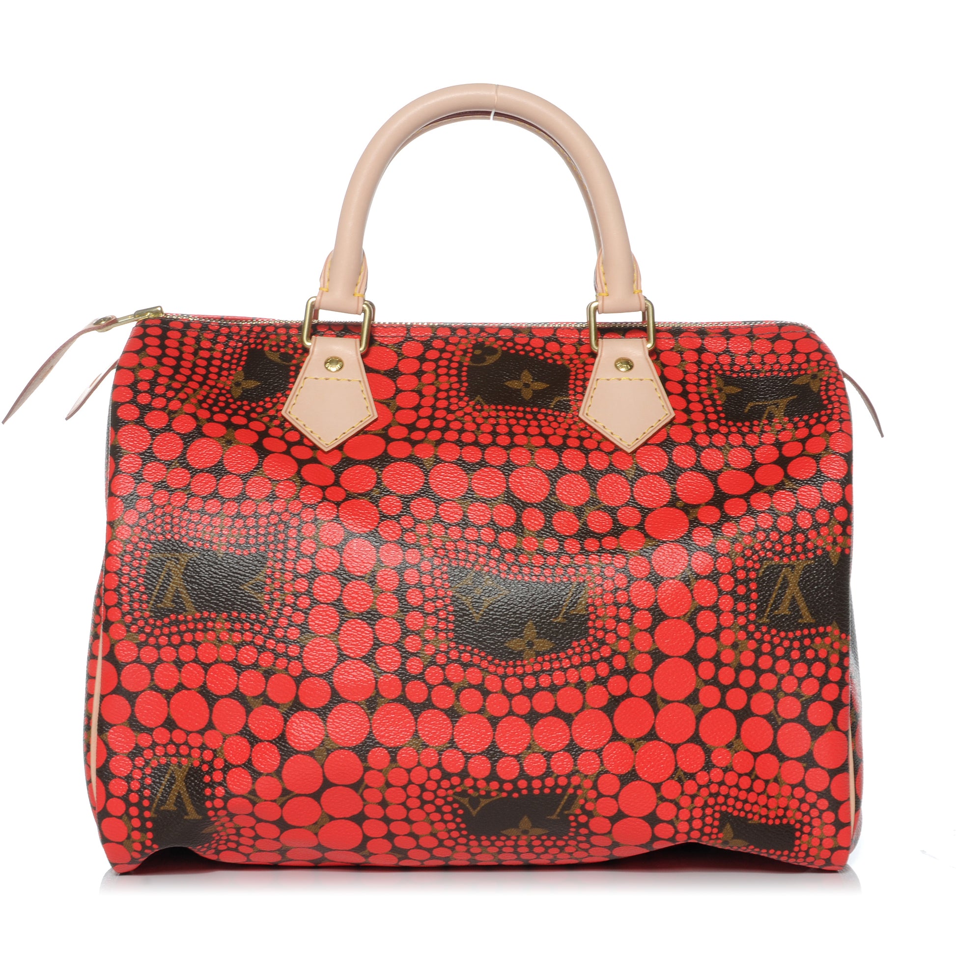 Louis Vuitton Monogram Kusama Town Speedy 30 Red 1 of 7