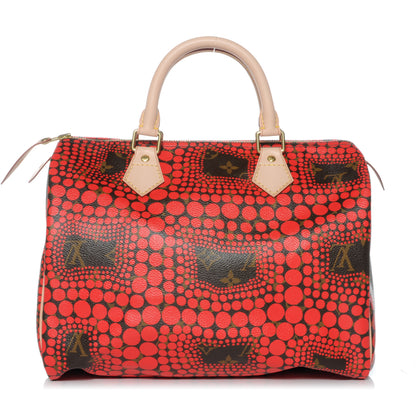 Louis Vuitton Monogram Kusama Town Speedy 30 Red 1 of 7