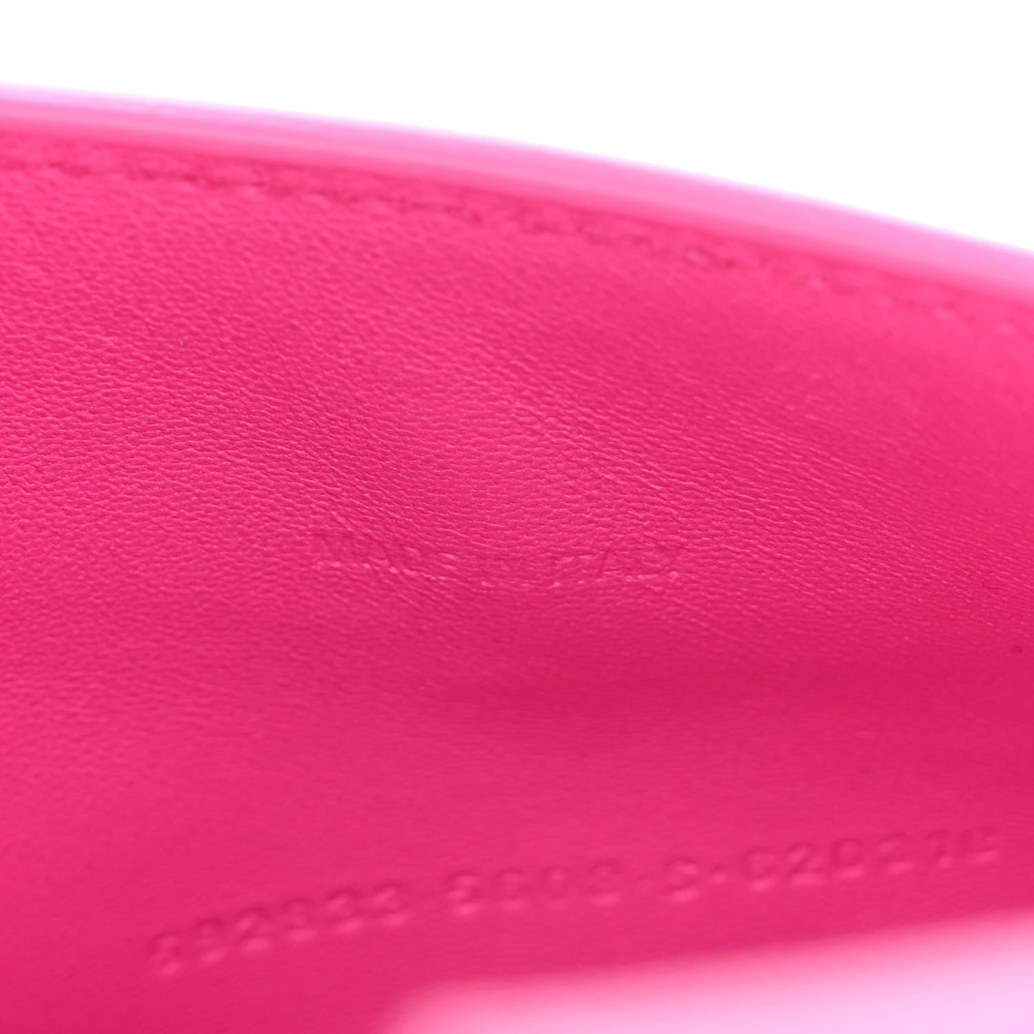 Balenciaga Shiny Calfskin Crocodile Embossed Hourglass Top Handle Bag XS Neon Pink 7 of 12