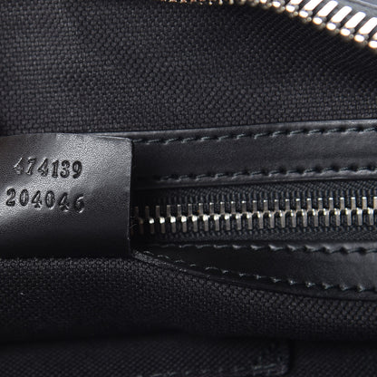 Gucci Soft GG Supreme Monogram Appia Calfskin Web East West Messenger Bag Black Grey 7 of 9