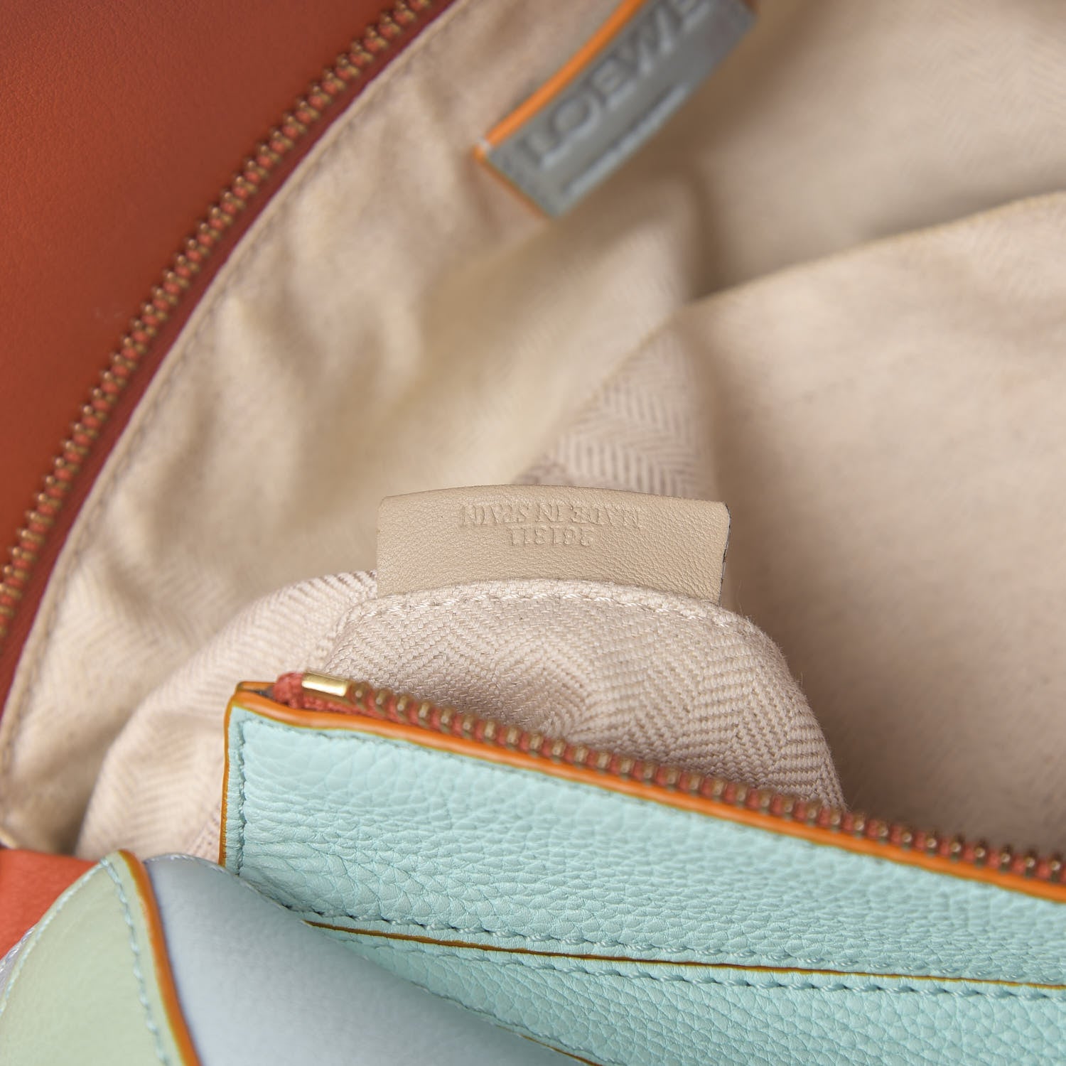 Loewe Calfskin Medium Paula's Ibiza Puzzle Bag Aqua Light Blue Multicolor 6 of 10