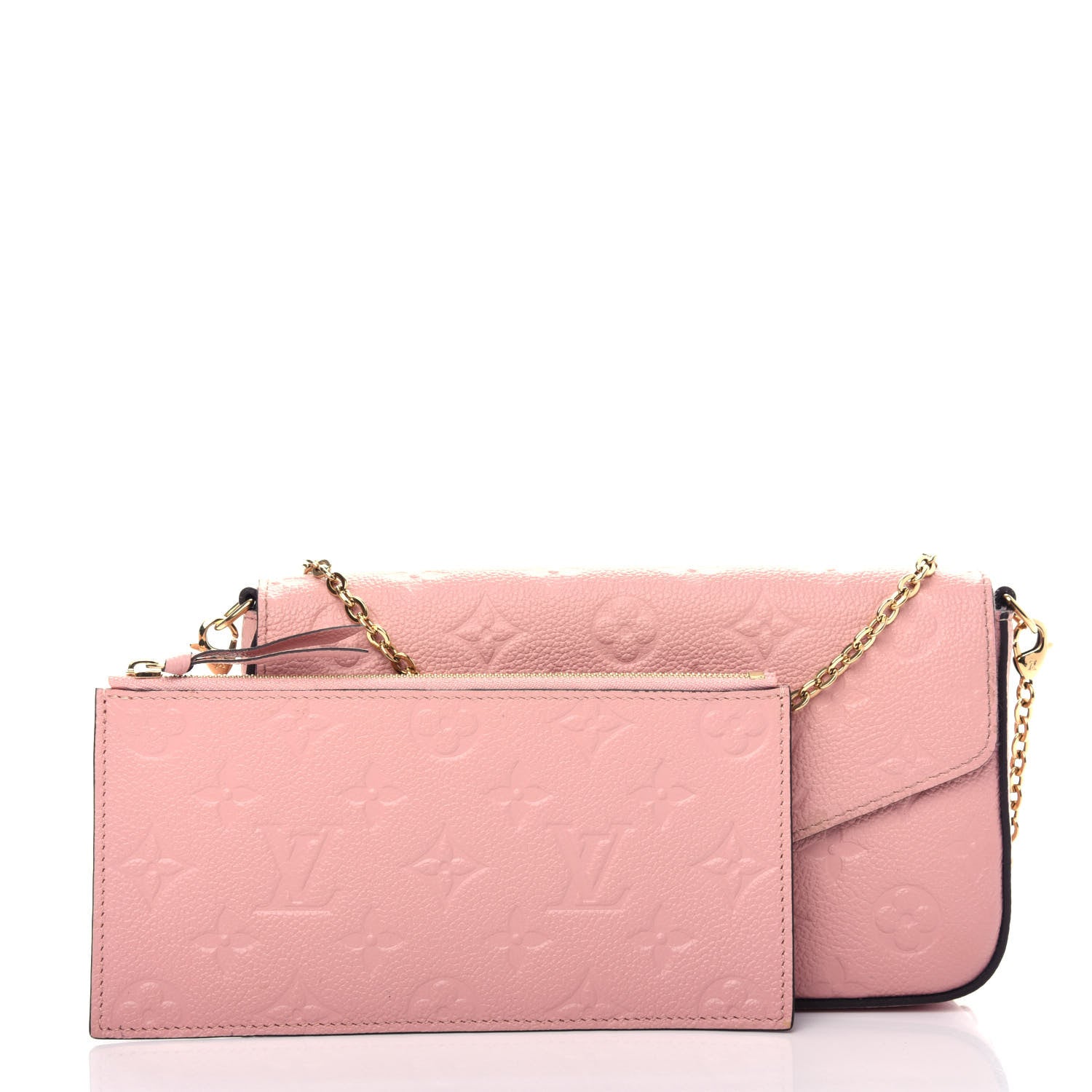 Louis Vuitton Empreinte Pochette Felicie Chain Wallet Rose Poudre 4 of 16