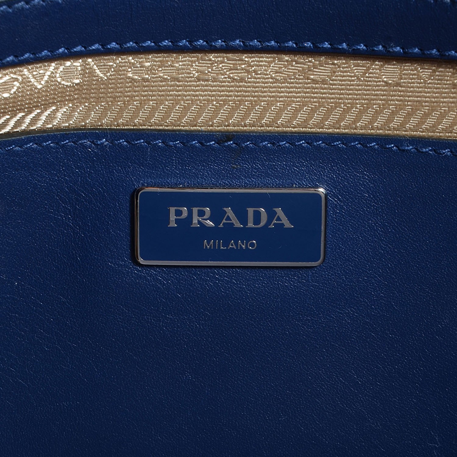 Prada Canvas Calfskin Medium City Stitch Tote Corda Royal 7 of 11