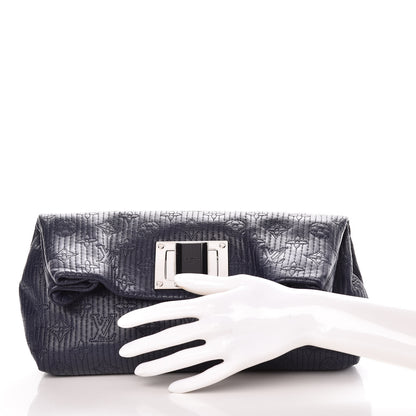 Louis Vuitton Calfskin Quilted Monogram Altair Clutch Navy 2 of 9