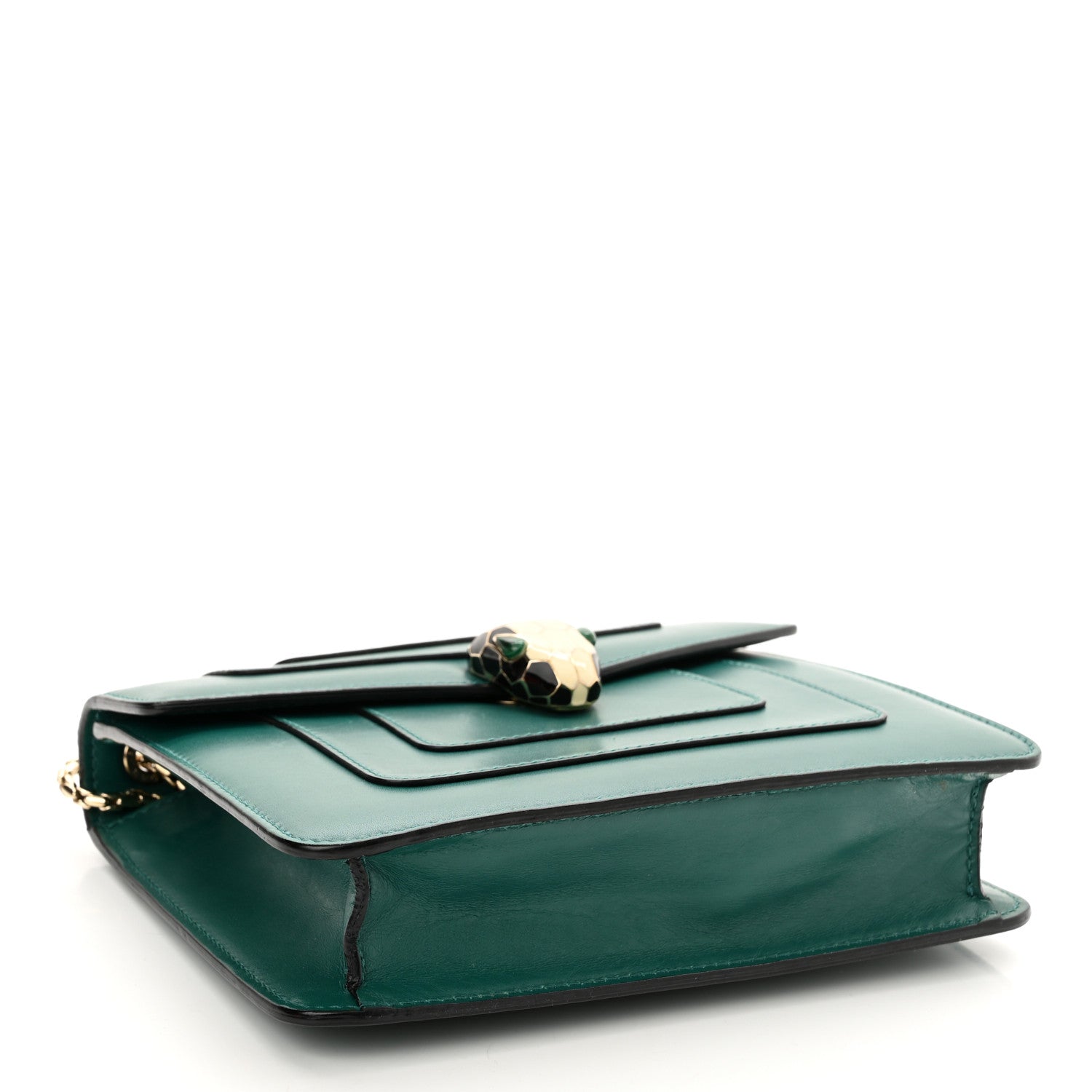 Bulgari Calfskin Small Serpenti Forever Snake Strap Crossbody Bag Emerald Green 5 of 11