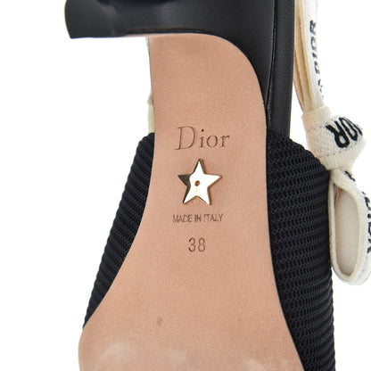 Christian Dior Technical Canvas Ribbon J Adior Slingback 65mm Pumps 38 Black 7 of 11
