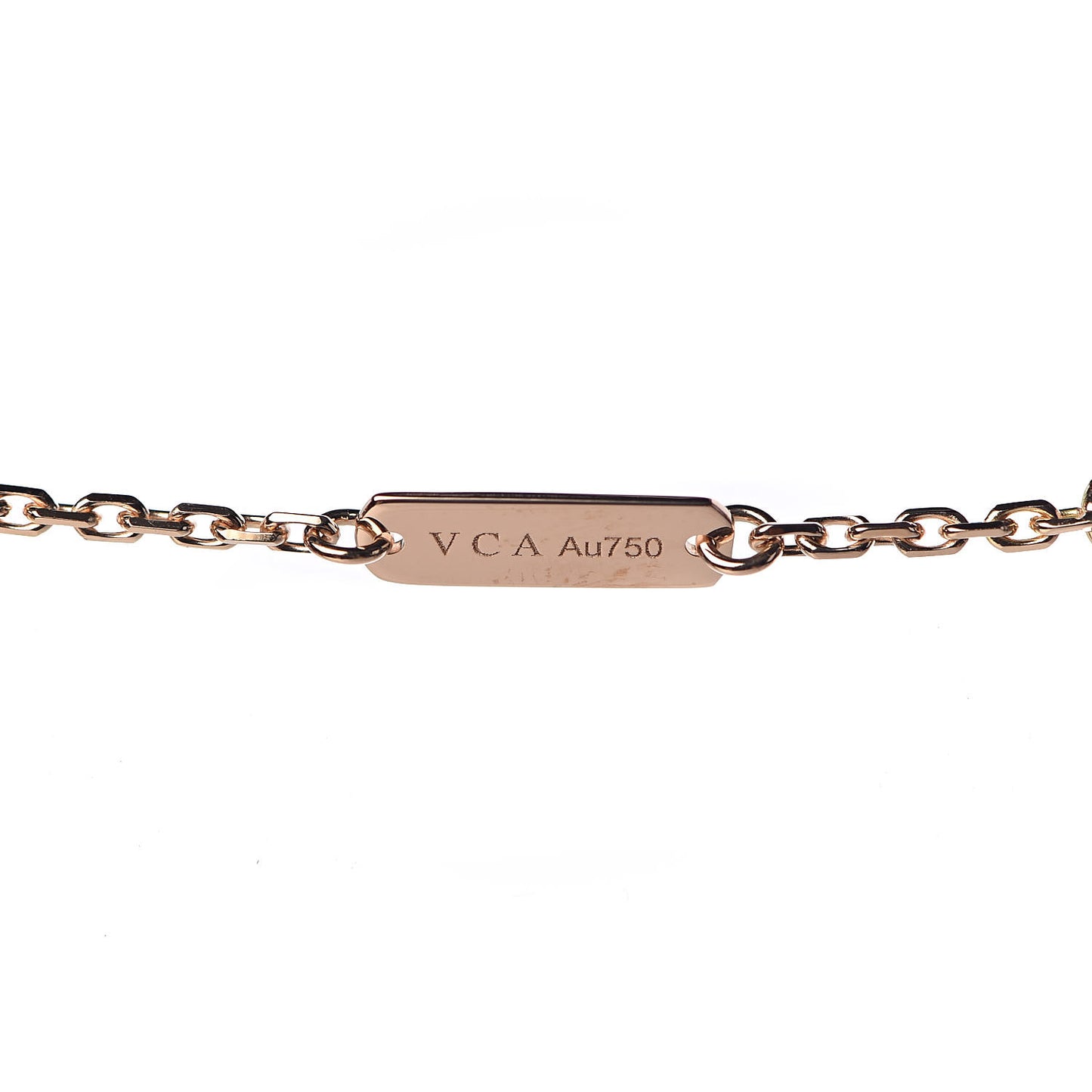 18K Rose Gold Diamond Black Onyx Vintage Alhambra Pendant Necklace