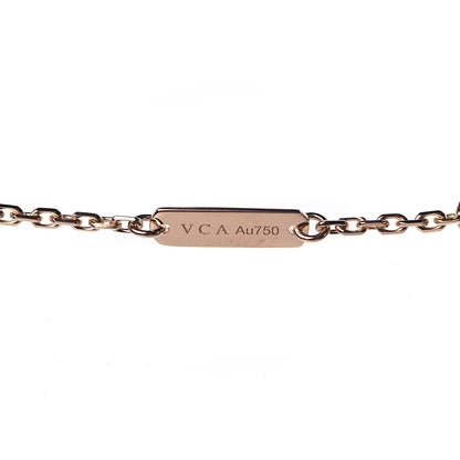 Van Cleef & Arpels 18K Rose Gold Diamond Black Onyx Vintage Alhambra Pendant Necklace 7 of 8