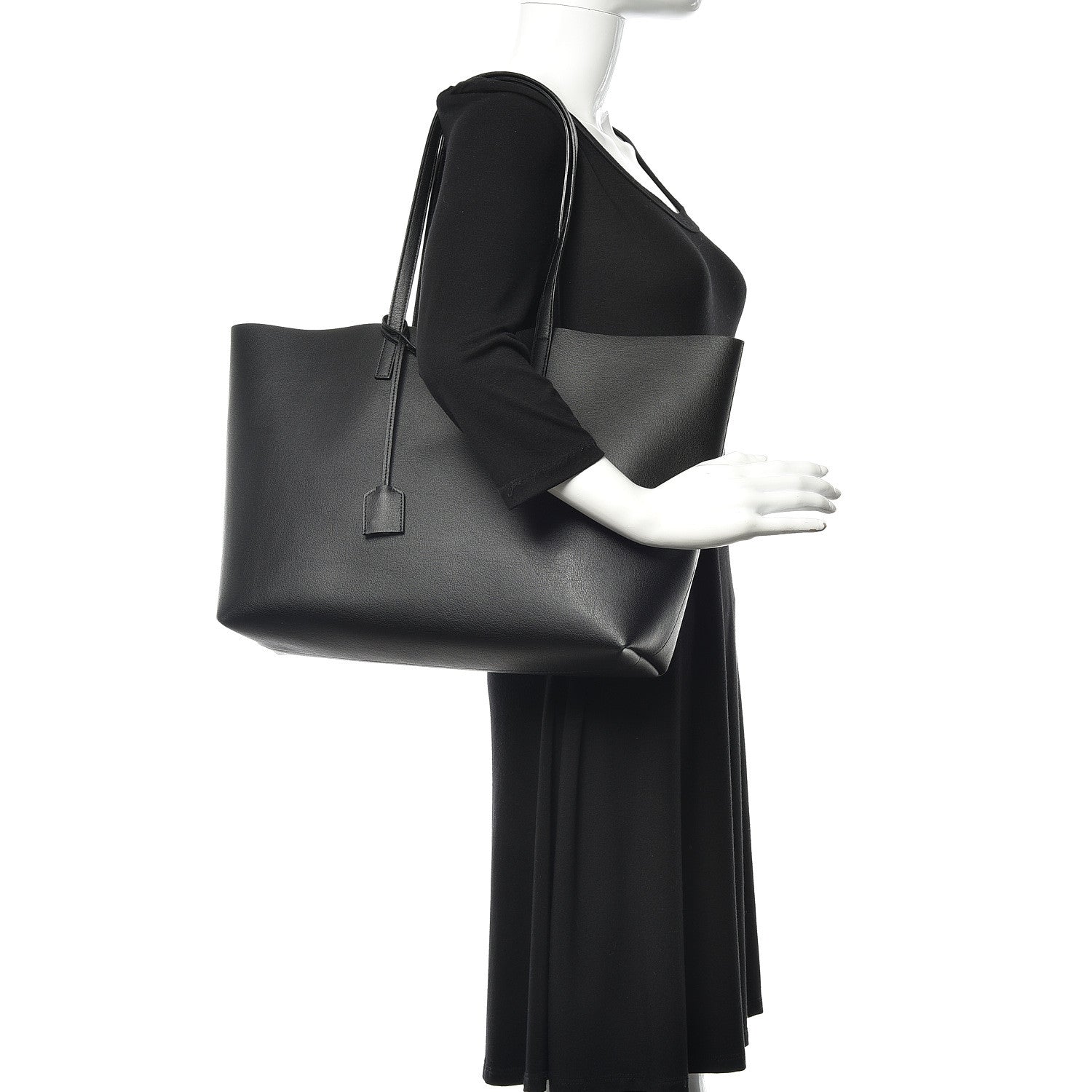 Saint Laurent Calfskin Large Shopping Tote Black 2 of 9