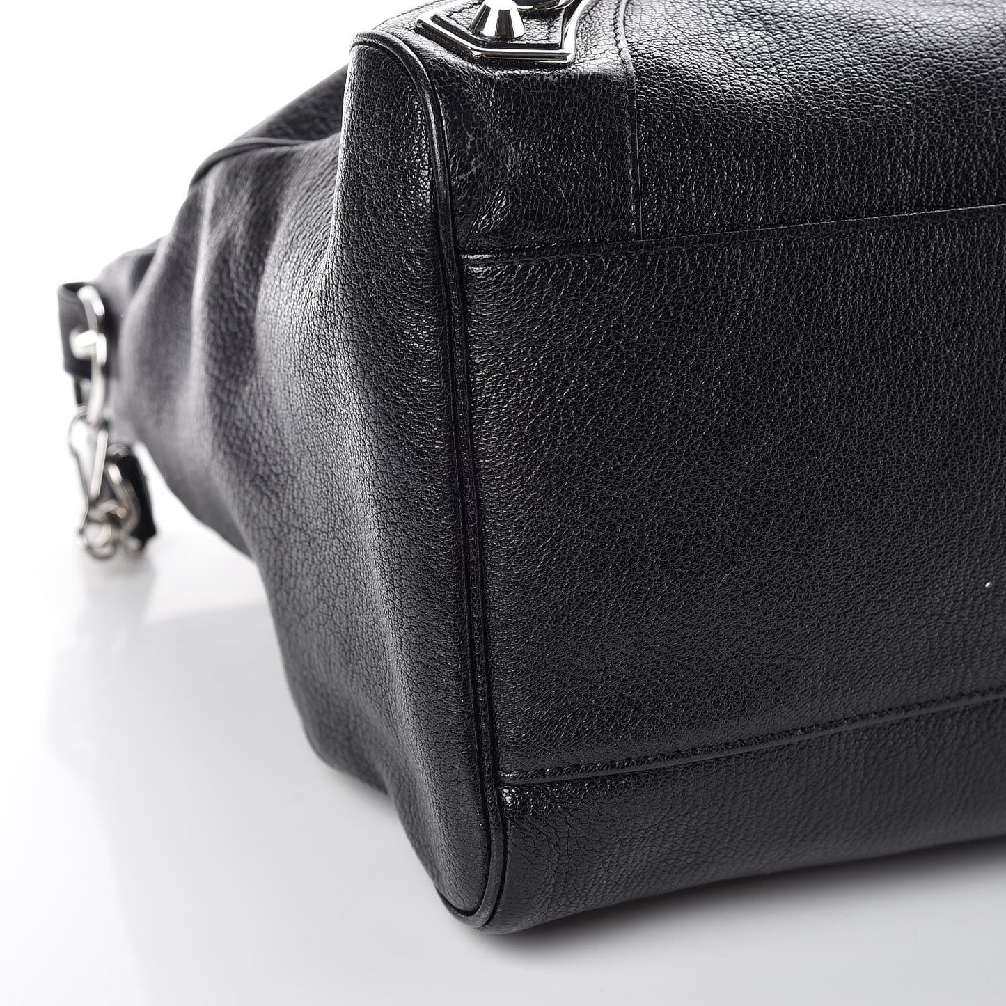 Chevre Silver Metallic Edge Hardware Velo Black