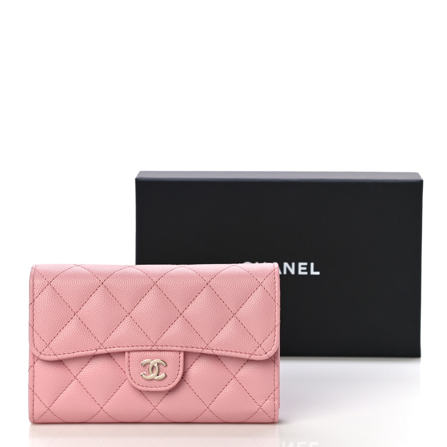 Chanel Caviar Quilted Medium Flap Wallet Pink 11 of 11