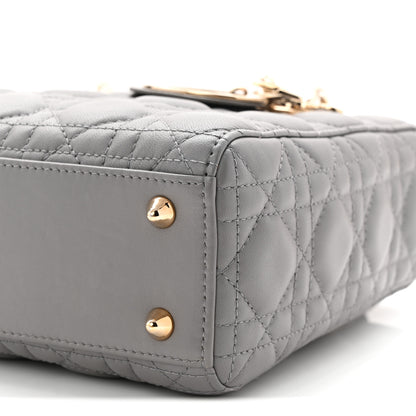 Christian Dior Lambskin Cannage Small Lucky Badges My Lady Dior Grey 10 of 11