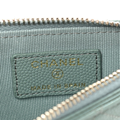 Chanel Caviar Quilted Flap Zip Card Holder Dark Green 6 of 7