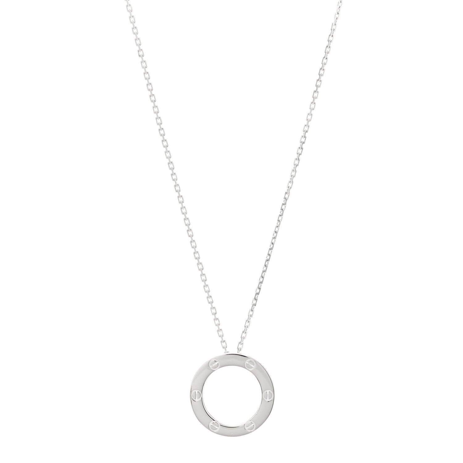 Cartier 18K White Gold LOVE Pendant Necklace 1 of 7