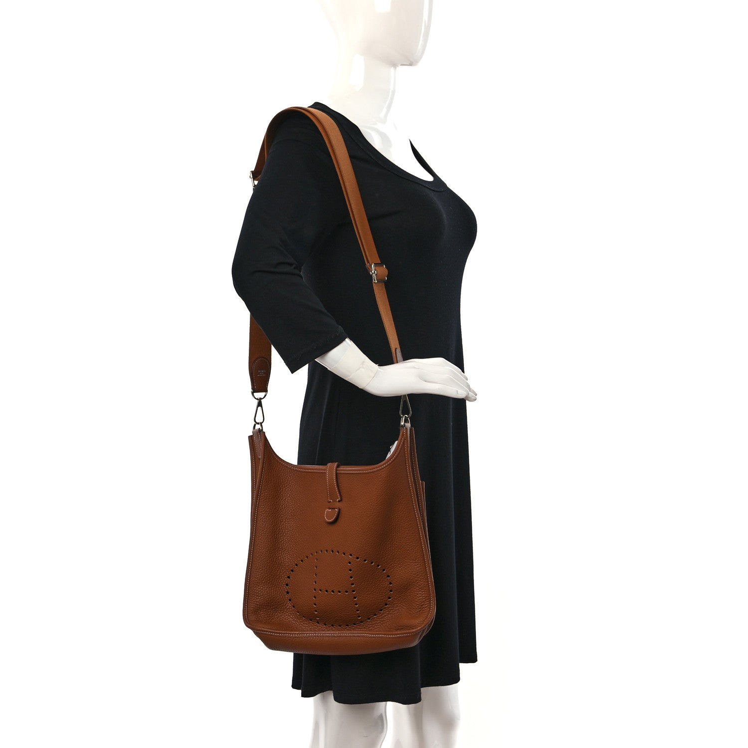 Hermes Taurillon Clemence Evelyne III PM Gold 2 of 9