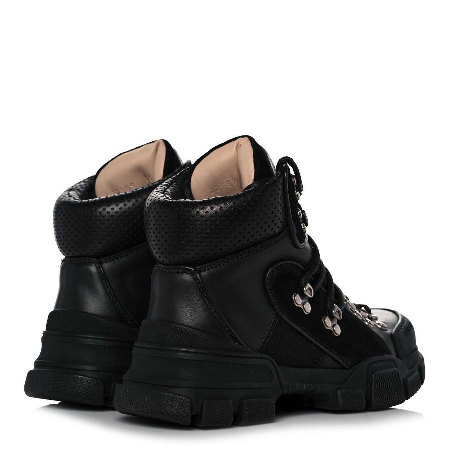 X SEGA Calfskin Suede Technical Canvas Womens Flashtrek High-Top Sneakers 35 Black