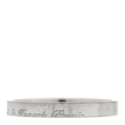 Hermes 18K White Gold Cartouche Mini Band Ring 63 10.25 3 of 5