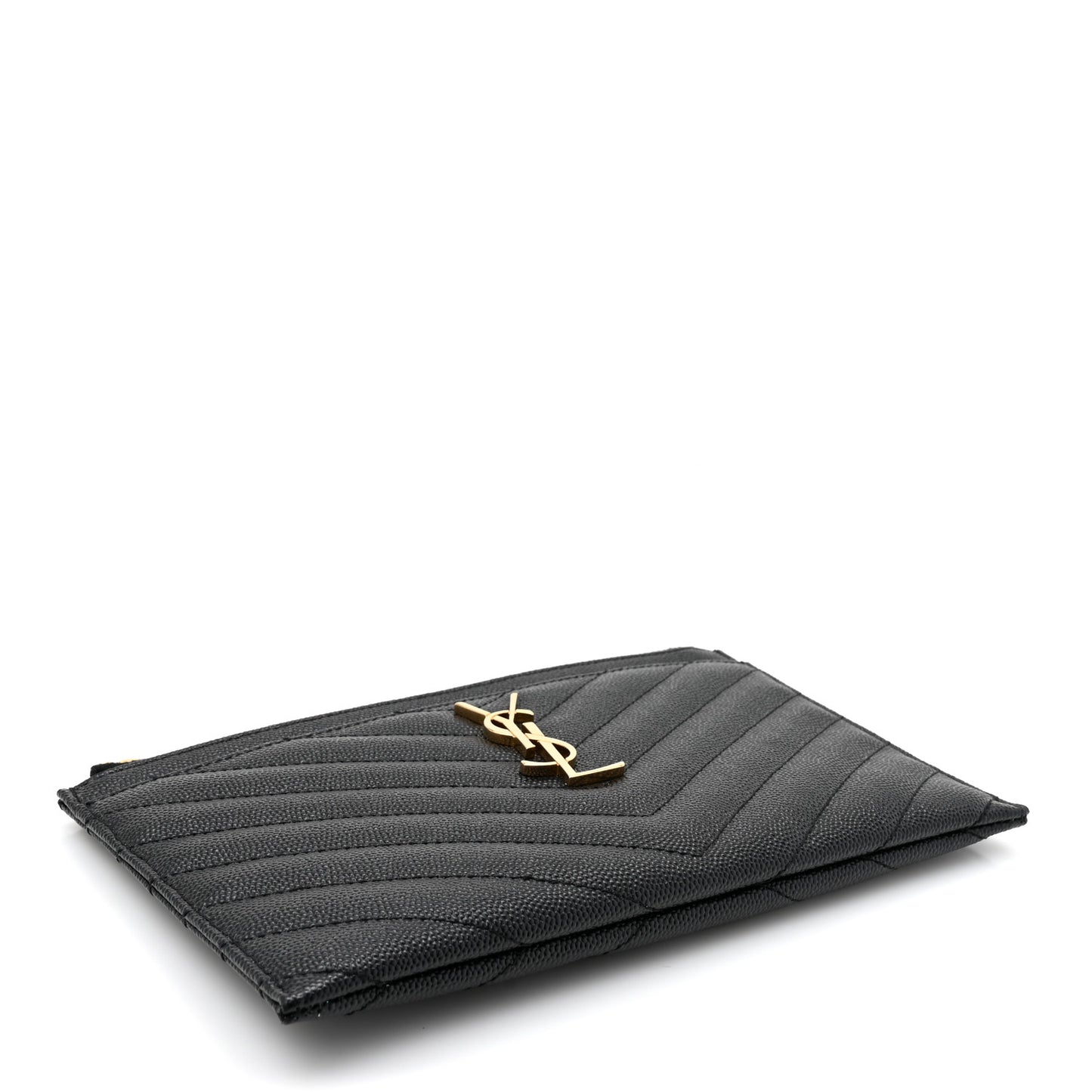 Grain De Poudre Chevron Monogram Bill Pouch Black