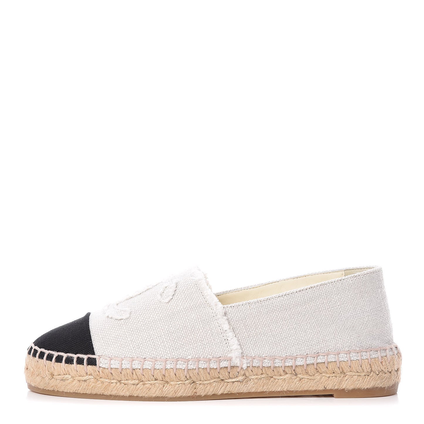 Linen CC Espadrilles 36 Beige Black