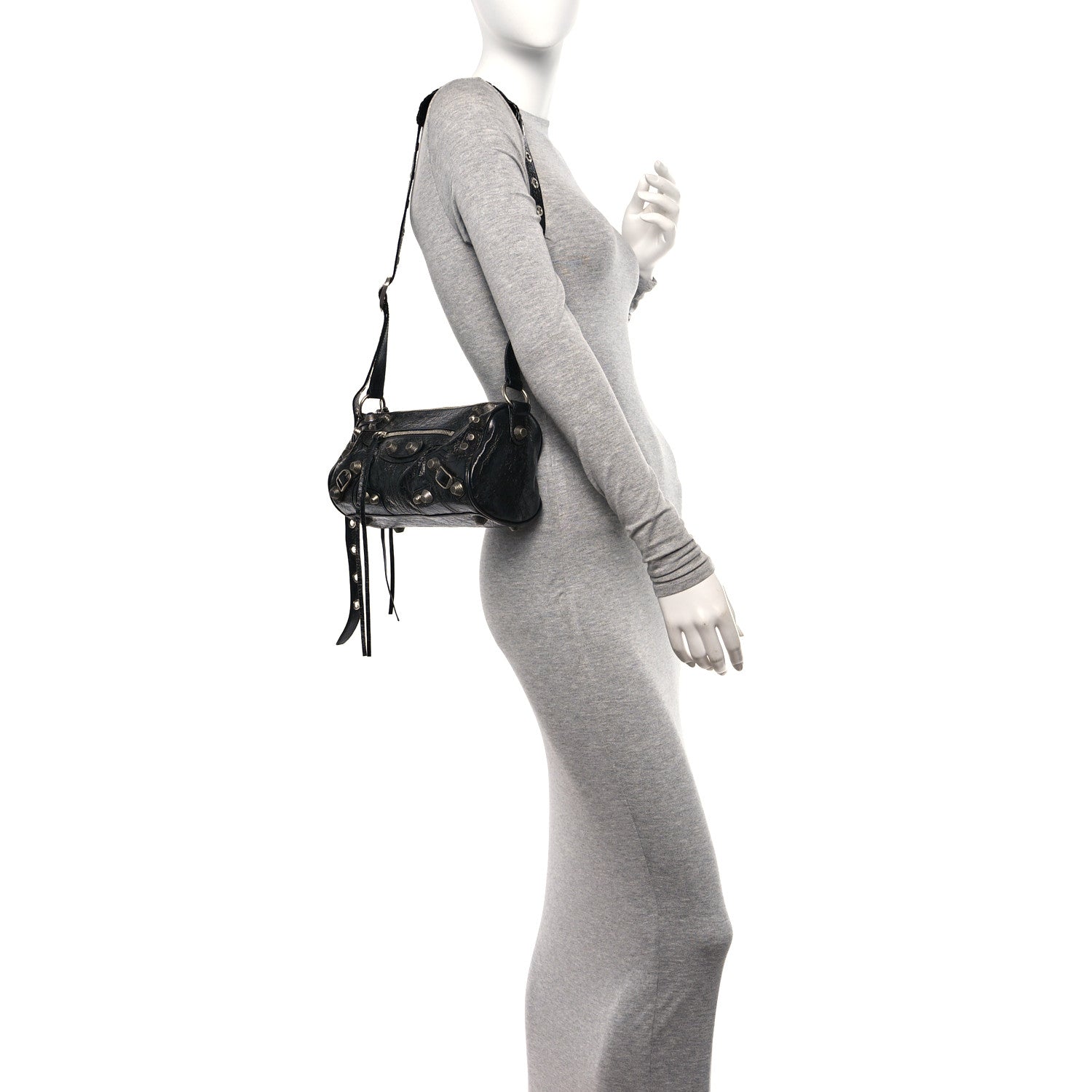 Balenciaga Agneau Arena Le Cagole Cylinder Bag Black 2 of 12